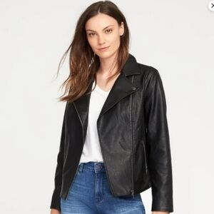 Old Navy Moto Jacket faux leather black jack excellent condition large